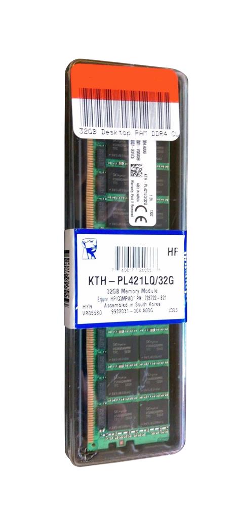 KTH-PL421LQ/32G Kingston 32GB PC4-17000 DDR4-2133MHz Registered ECC CL15 288-Pin Load Reduced DIMM 1.2V Quad Rank Memory Module