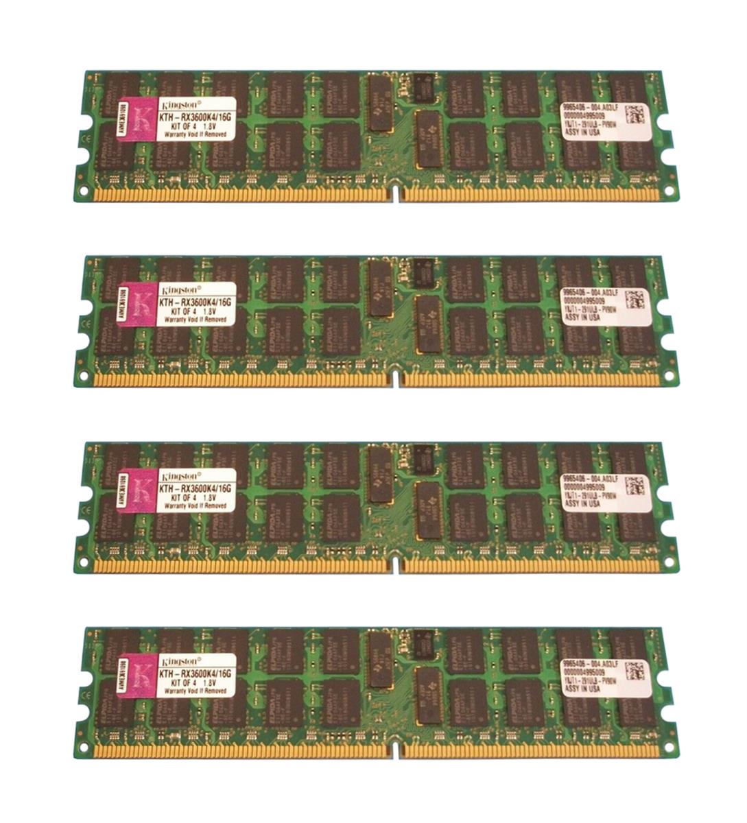 KTH-RX3600K4/16G Kingston 16GB Kit (4 x 4GB) PC2-4200 DDR2-533MHz ECC Registered CL4 240-Pin DIMM Memory for HP/Compaq AB566A