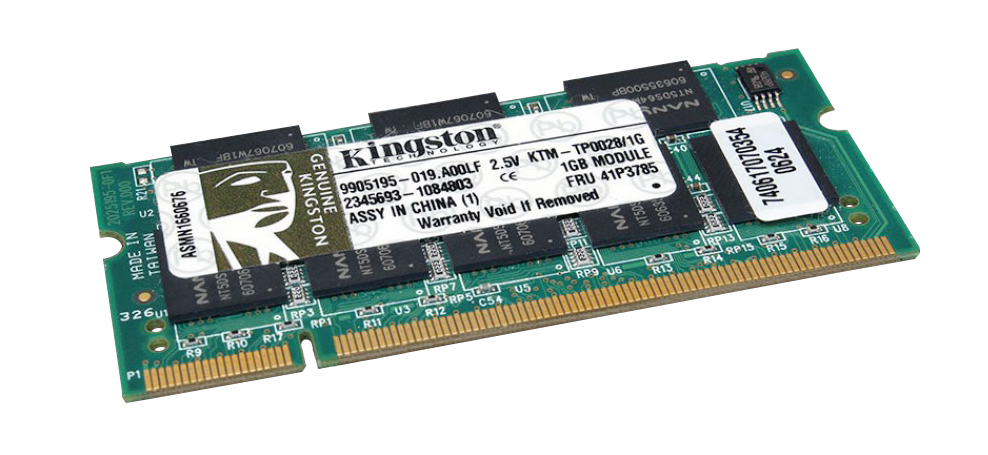 KTM-TP0028/1G Kingston 1GB PC2100 DDR-266MHz non-ECC Unbuffered CL2.5 200-Pin SoDimm Memory Module For IBM 10K0034