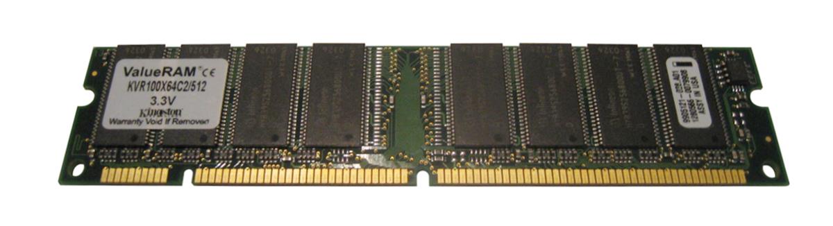 KVR100X64C2/512 Kingston 512MB PC100 100MHz non-ECC Unbuffered CL2 168-Pin DIMM Memory Module