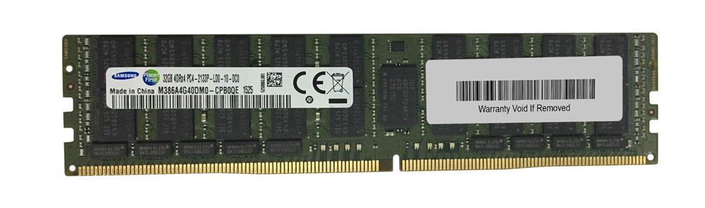 M386A4G40DM0-CPBQE Samsung 32GB PC4-17000 DDR4-2133MHz Registered ECC CL15 288-Pin Load Reduced DIMM 1.2V Quad Rank Memory Module