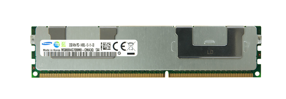 M386B4G70BM0-CMA3Q Samsung 32GB PC3-14900 DDR3-1866MHz ECC Registered CL13 240-Pin Load Reduced DIMM Quad Rank Memory Module
