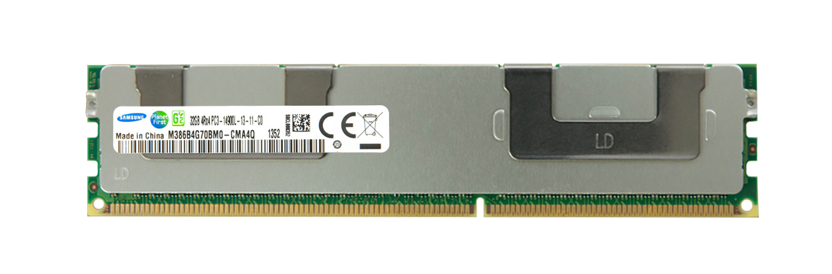 M386B4G70BM0-CMA4Q Samsung 32GB PC3-14900 DDR3-1866MHz ECC Registered CL13 240-Pin Load Reduced DIMM Quad Rank Memory Module