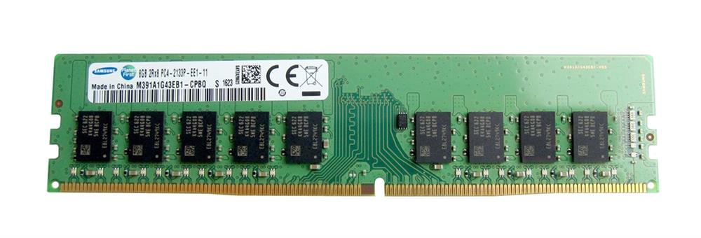 M391A1G43EB1-CPBQ Samsung 8GB PC4-17000 DDR4-2133MHz ECC Unbuffered CL15 288-Pin DIMM 1.2V Dual Rank Memory Module