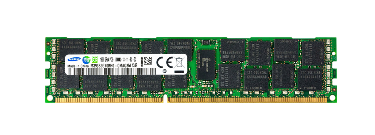 M393B2G70BH0-CMAQ8M Samsung 16GB PC3-14900 DDR3-1866MHz ECC Registered CL13 240-Pin DIMM Dual Rank Memory Module