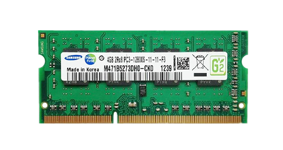 M471B5273DH0-CK0 Samsung 4GB PC3-12800 DDR3-1600MHz non-ECC Unbuffered CL11 204-Pin SoDimm Dual Rank Memory Module