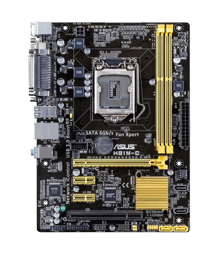 MB-H81MSMO ASUS H81M-C/CSM Socket LGA 1150 Intel H81 Chipset 4th Generation Core i7/ Core i5/ Core i3/ Pentium/ Celeron Processors Support DDR3 2x DIMM 2x SATA 3.0Gb/s Micro-ATX Motherboard (Refurbished)