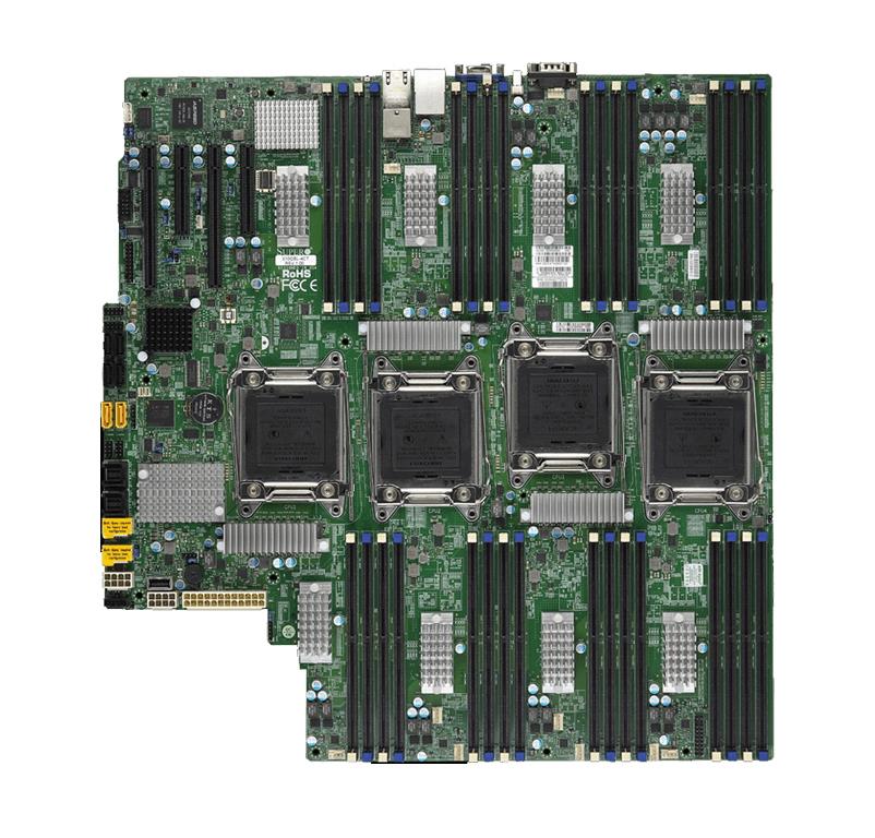 MBD-X10QBL-P SuperMicro X10QBL Quad Socket LGA 2011 Intel C602J Chipset Intel Xeon E7-8800 v4/v3 E7-4800 v4/v3 Processors Support DDR4 32x DIMM 2x SATA3 6.0Gb/s Proprietary Server Motherboard (Refurbished)