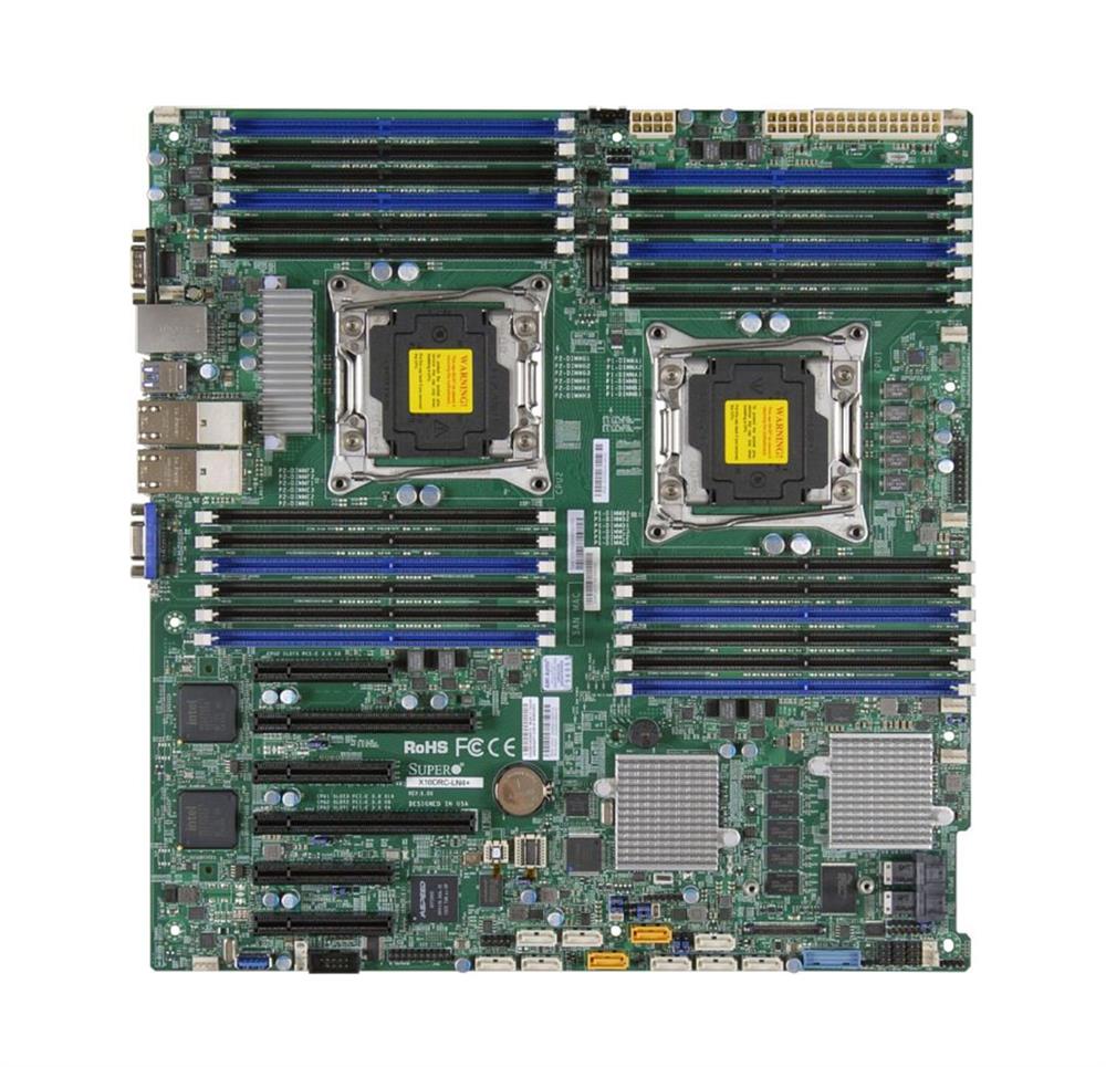 MBDX10DRILN4O SuperMicro X10DRi-LN4 Dual Socket R3 LGA 2011 Xeon E5-2600 v4 / v3 Intel C612 Chipset DDR4 24 x DIMM 10 x SATA 6Gbps EE-ATX Server Motherboard (Refurbished)