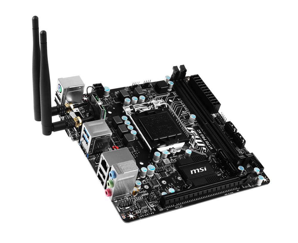 MBH17IPAC MSI H170I PRO AC Socket LGA 1151 Intel H170 Chipset 6th Generation Core i7 / i5 / i3 / Pentium / Celeron Processors Support DDR4 2x DIMM 4x SATA 6.0Gb/s Mini-ITX Motherboard (Refurbished)