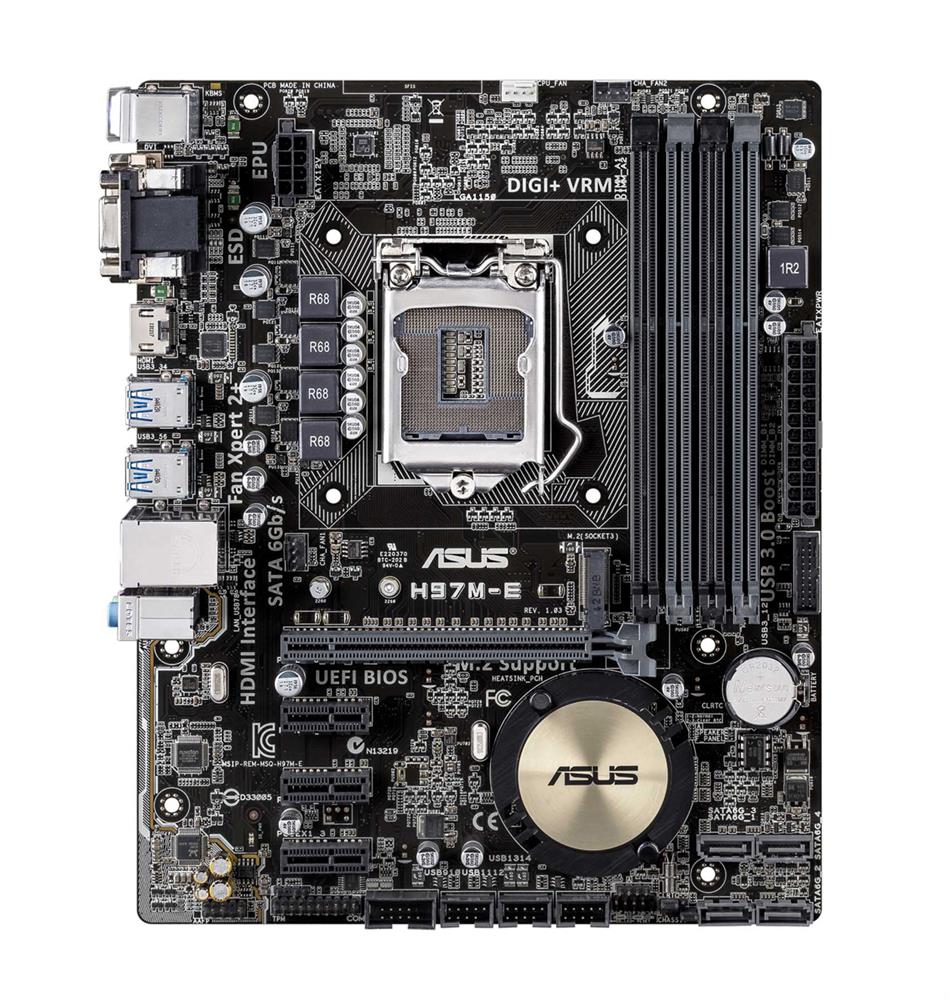 MBH97MESM ASUS H97M-E/CSM Socket LGA 1150 Intel H97 Chipset Core i7 / i5 / i3 / Pentium / Celeron Processors Support DDR3 4x DIMM 4x SATA 6.0Gb/s Micro-ATX Motherboard (Refurbished)