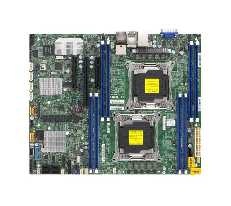 MBX10DRCB SuperMicro X10DRL-CT Dual Socket R3 LGA 2011 Xeon E5-2600 v4 /v3 Intel C612 Chipset DDR4 8 x DIMM 6 x SATA 6Gbps ATX Server Motherboard (Refurbished)