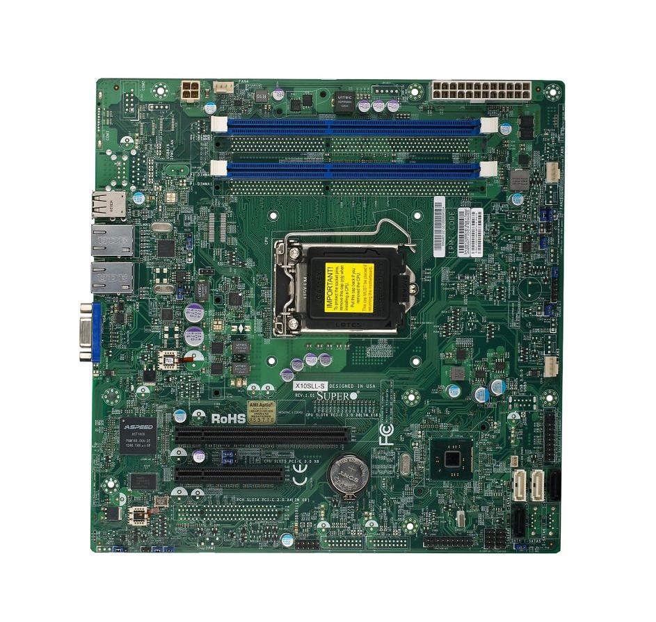 MBX10SLS SuperMicro X10SLL-S Socket LGA 1150 Intel C222 Express Chipset Xeon E3-1200 v3/ 4th Gen Core i3/ Pentium/ Celeron Processors Support DDR3 2x DIMM 2x SATA3 6.0Gb/s Micro-ATX Server Motherboard (Refurbished)