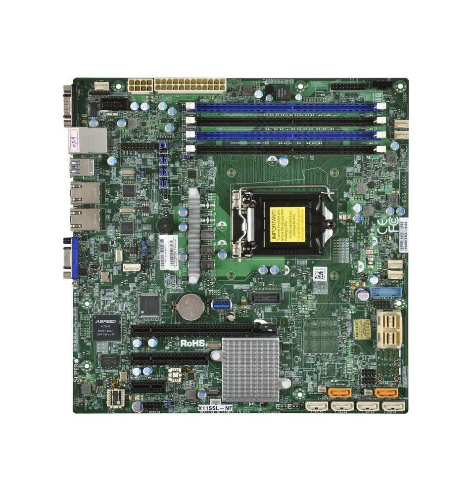 MBX11LNF SuperMicro X11SSL-nF Socket LGA 1151 Intel C232 Chipset Xeon E3-1200 v5/v6 7th/6th Generation Core i3/ Pentium/ Celeron Processors Support DDR4 4x DIMM 6x SATA3 6.0Gb/s Micro ATX Server Motherboard (Refurbished)