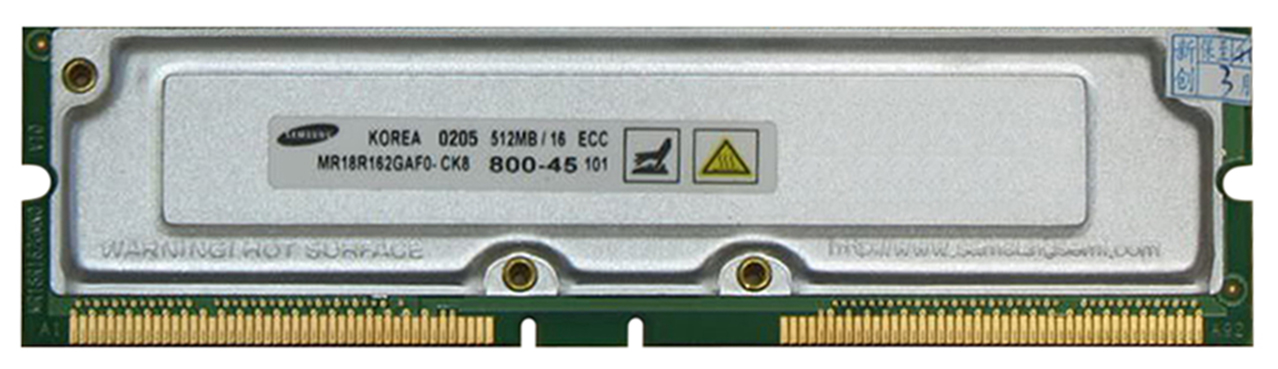 88.17439 Samsung 1GB Kit (2 X 512MB) RDRAM PC800 ECC 45ns 800MHz 184-Pin 2.5v 256Meg x 18 for SuperMicro PIIIDRE (MBD-P3DRE-U) Motherboard