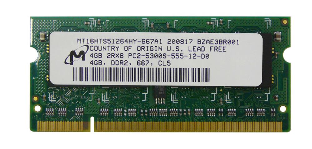 MT16HTS51264HY-667 Micron 4GB SoDimm PC5300 Memory
