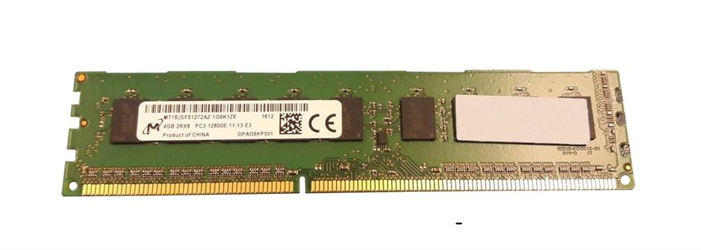 MT18JSF51272AZ-1G6K1ZE Micron 4GB PC3-12800 DDR3-1600MHz ECC Unbuffered CL11 240-Pin DIMM Dual Rank Memory Module