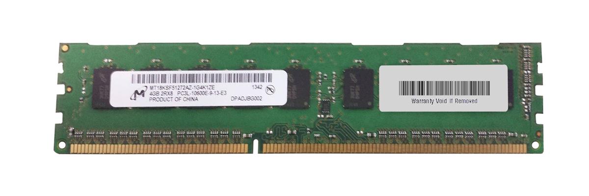 MT18KSF51272AZ-1G4M2 Micron 4GB PC3-10600 DDR3-1333MHz ECC Unbuffered CL9 240-Pin DIMM 1.35V Low Voltage Dual Rank Memory Module