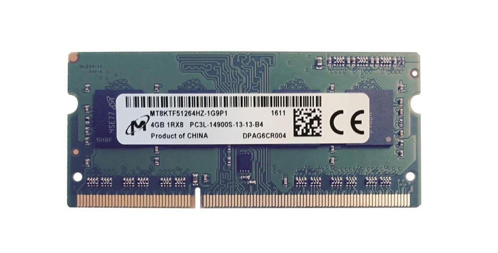 MT8KTF51264HZ-1G9P1 Micron 4GB PC3-14900 DDR3-1866MHz non-ECC Unbuffered CL13 SoDimm 1.35V Low Voltage Single Rank Memory Module