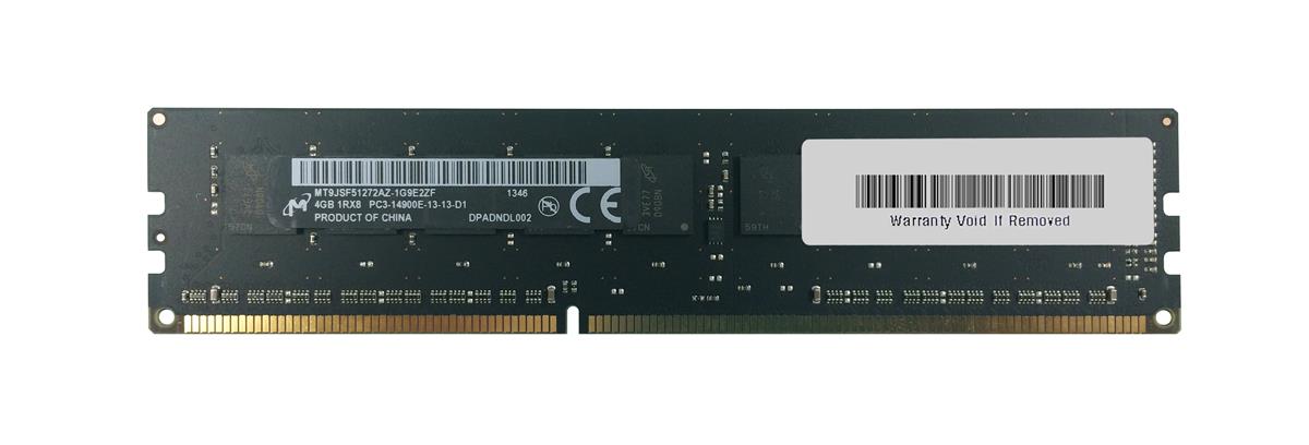 MT9JSF51272AZ-1G9 Micron 4GB PC3-14900 DDR3-1866MHz ECC Unbuffered CL13 240-Pin DIMM Single Rank Memory Module