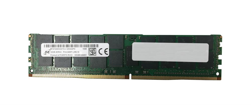 MTA72ASS4G72LZ-2G3A2PG Micron 32GB PC4-19200 DDR4-2400MHz Registered ECC CL17 288-Pin Load Reduced DIMM 1.2V Quad Rank Memory Module