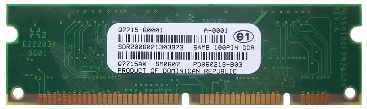 Q7715A-DDO HP 64MB PC2100 DDR-266MHz Non-ECC Unbuffered CL2 100-Pin SoDimm Memory Module