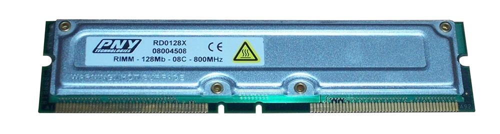 RD0128X PNY 128MB PC800 800MHz non-ECC 45ns 184-Pin RDRAM RIMM Memory Module