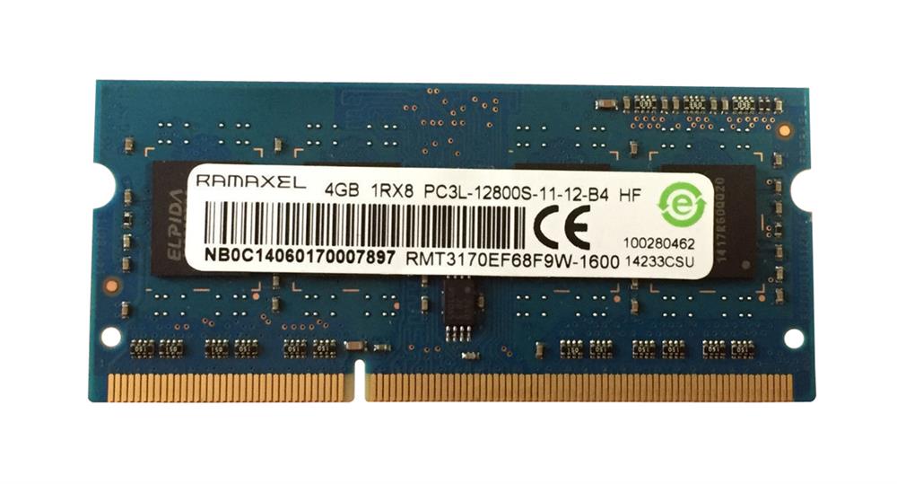 RMT3170EF68F9W-1600 Ramaxel 4GB SoDimm PC12800 Memory