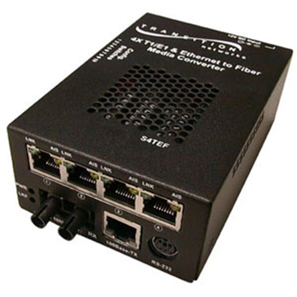 S4TEF1029-103 Transition 100Base-FX 1550 MN (TX)/1310 NM (RX) SC Fiber-Optic Single-Fiber Single-Mode 40 Kilometers/24.8 Miles for 4X T1/E1 to Fiber Transport Multiplexor Stand-Alone Media Converter