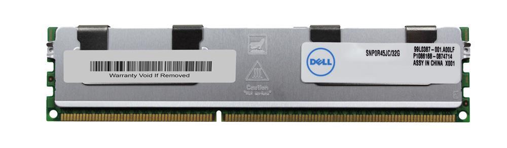 SNP0R45JC Dell 32GB PC3-10600 DDR3-1333MHz ECC Registered CL9 240-Pin DIMM 1.35V Low Voltage Quad Rank Memory Module