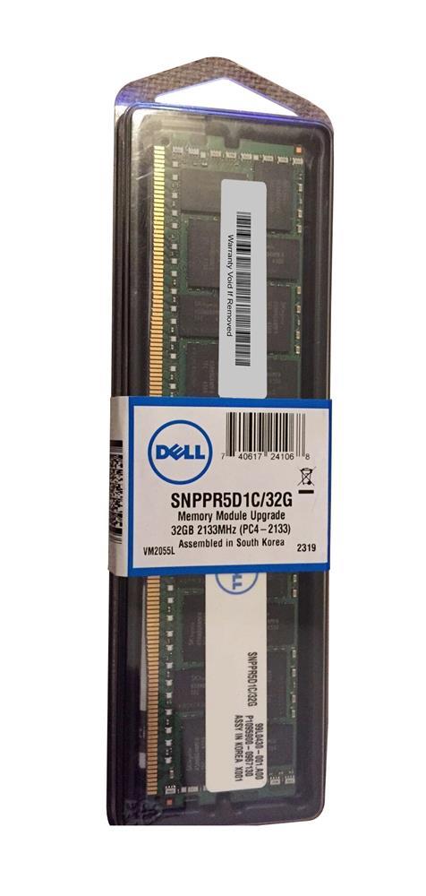 SNPPR5D1C Dell 32GB PC4-17000 DDR4-2133MHz Registered ECC CL15 288-Pin DIMM 1.2V Dual Rank Memory ModuleMfr P/N