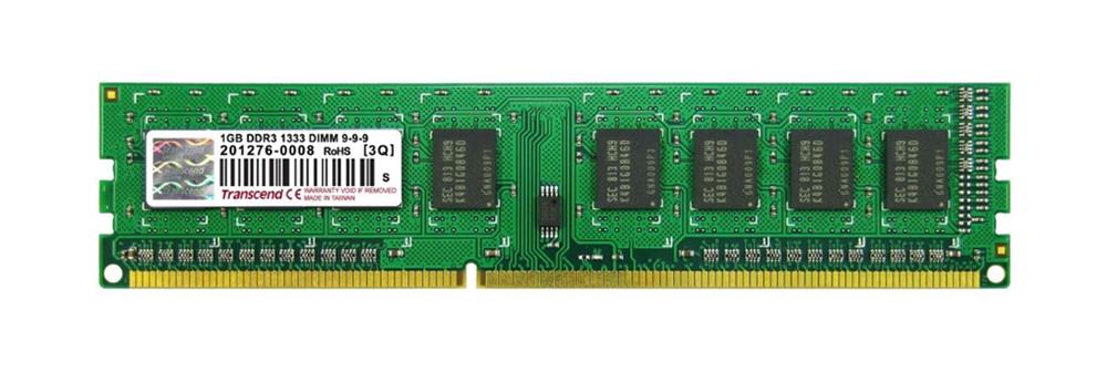TS128MLK64V3U Transcend 1GB PC3-10600 DDR3-1333MHz non-ECC Unbuffered CL9 240-Pin DIMM Single Rank Memory Module