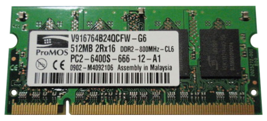 3D-12D267N64S630-512M 512MB Module DDR2 SoDimm 200-Pin PC2-6400 CL=6 non-ECC Unbuffered DDR2-800 1.8V 64Meg x 64 for Toshiba Satellite Pro S300-S1001 n/a