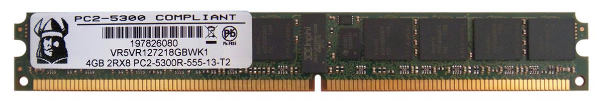 VR5VR127218GBWK1 Viking 8GB Kit (2 X 4GB) 4GB PC2-5300 DDR2-667MHz ECC Registered CL5 240-Pin DIMM Very Low Profile (VLP) Dual Rank Memory
