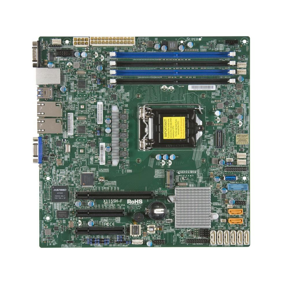 X11SSH-F-B SuperMicro Socket H4 LGA 1151 Xeon E3-1200 v5 / v6 Intel C236 Chipset DDR4 4 x DIMM 8 x SATA 6Gbps micro-ATX Server Motherboard (Refurbished)