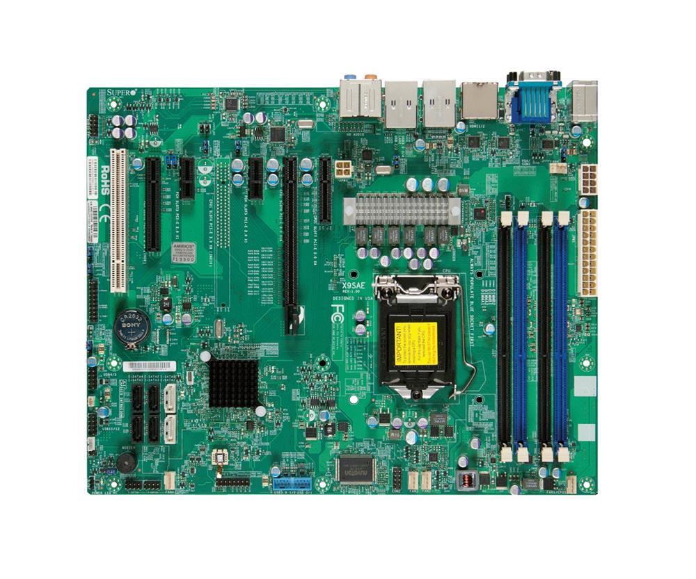 X9SAE SuperMicro Socket LGA 1155 Intel C216 Express Chipset Intel Xeon E3-1200 v2/ Intel Core i7 / i5 / i3 / Pentium / Celeron Processors Support DDR3 4x DIMM 2x SATA3 6.0Gb/s ATX Server Motherboard (Refurbished)