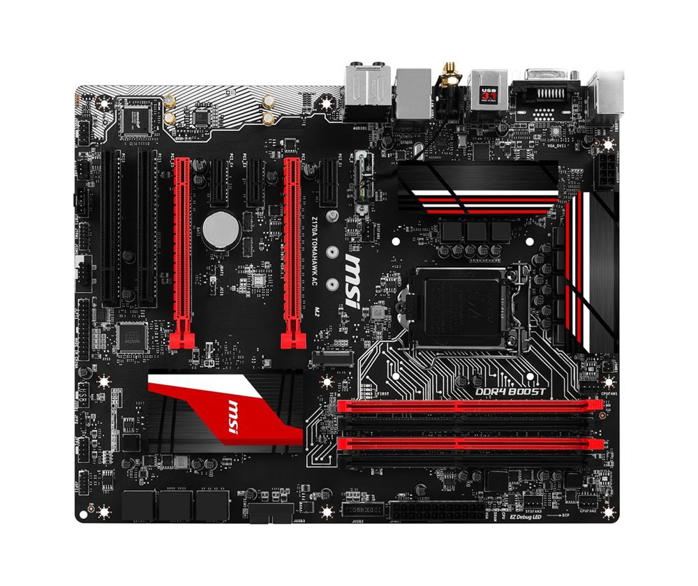 Z170A TOMAHAWK AC MSI Socket LGA 1151 Intel Z170 Chipset 6th Generation Core i7 / i5 / i3 / Pentium / Celeron Processors Support DDR4 4x DIMM 6x SATA 6.0Gb/s ATX Motherboard (Refurbished)
