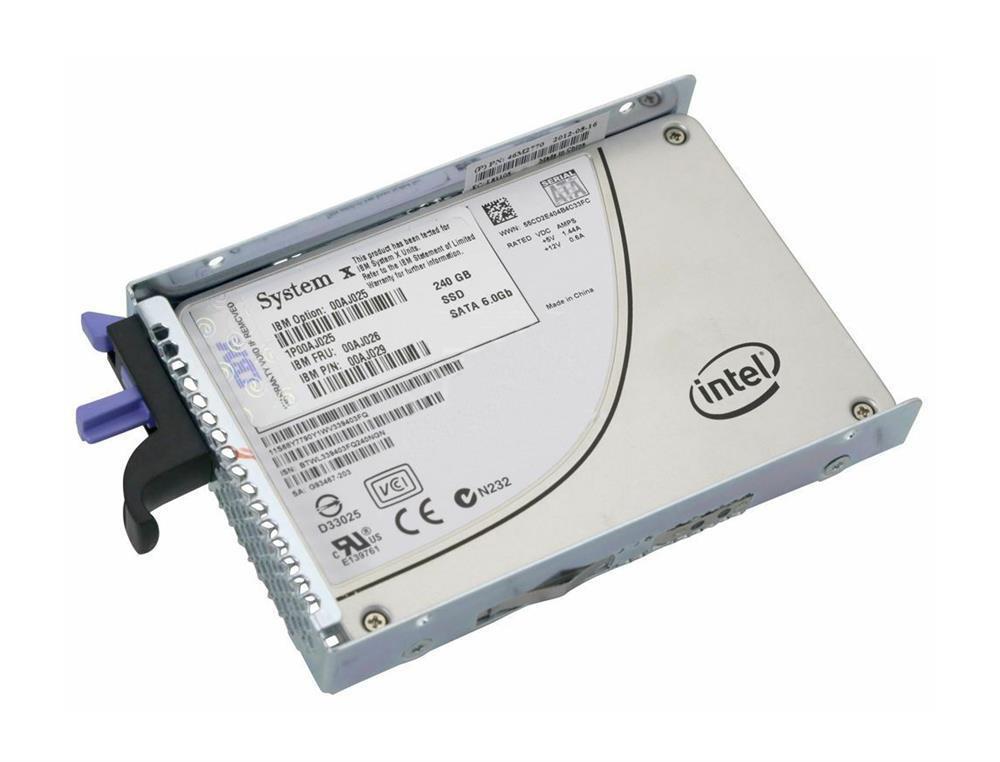 00AJ025-01 IBM 240GB MLC SATA 6Gbps Simple Swap Enterprise Value 2.5-inch Internal Solid State Drive (SSD) for System x