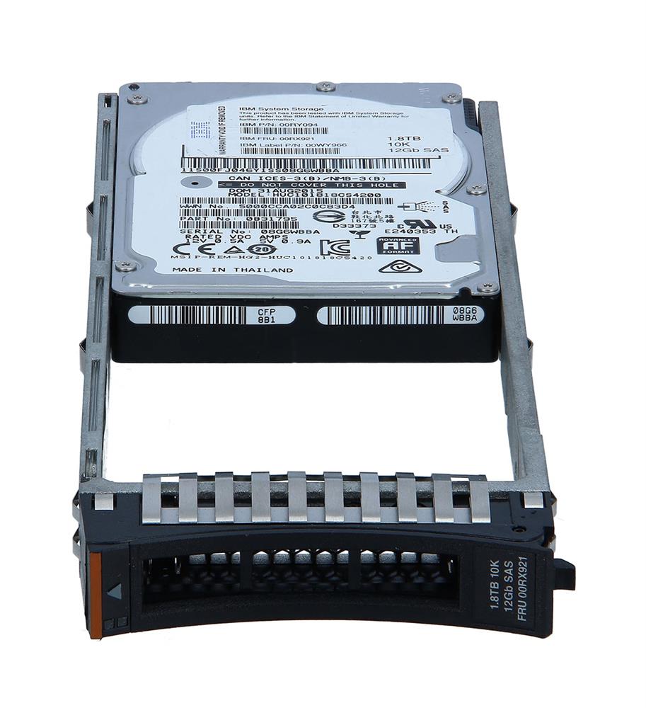 00RX921 IBM 1.8TB 10000RPM SAS 12Gbps 2.5-inch Internal Hard Drive