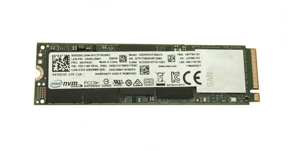 00UP433 Lenovo 256GB TLC PCI Express 3.0 x4 NVMe M.2 2280 Internal Solid State Drive (SSD)
