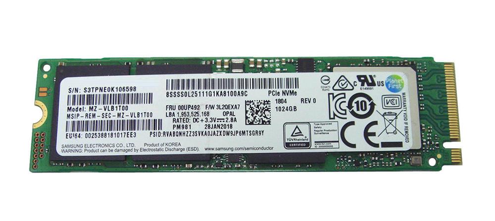 00UP492 Lenovo 1TB PCI Express 3.0 x4 SSD
