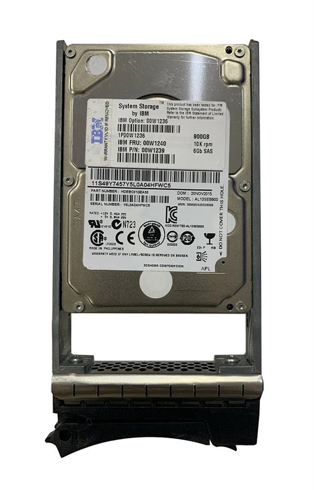 00W1236-RMK IBM 900GB 10000RPM SAS 6Gbps 2.5-inch Internal Hard Drive