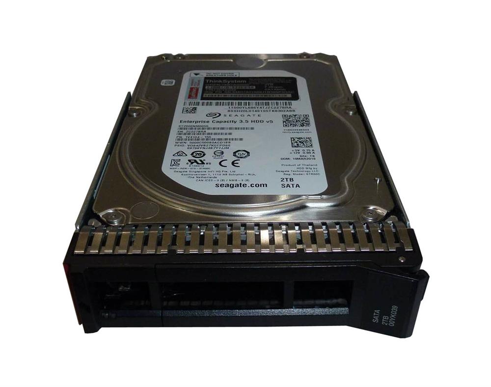 00YK039 Lenovo 2TB 7200RPM SATA 6Gbps (512n) Hot Swap 3.5-inch Internal Hard Drive