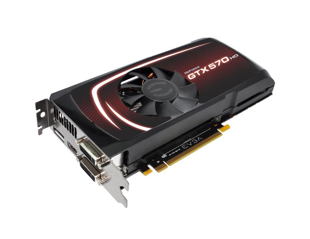 012P31573AR EVGA Nvidia GeForce GTX 570 1280MB GDDR5 320-Bit Mini HDMI / DisplayPort / Dual DVI PCI-Express 2.0 x16 Video Graphics Card