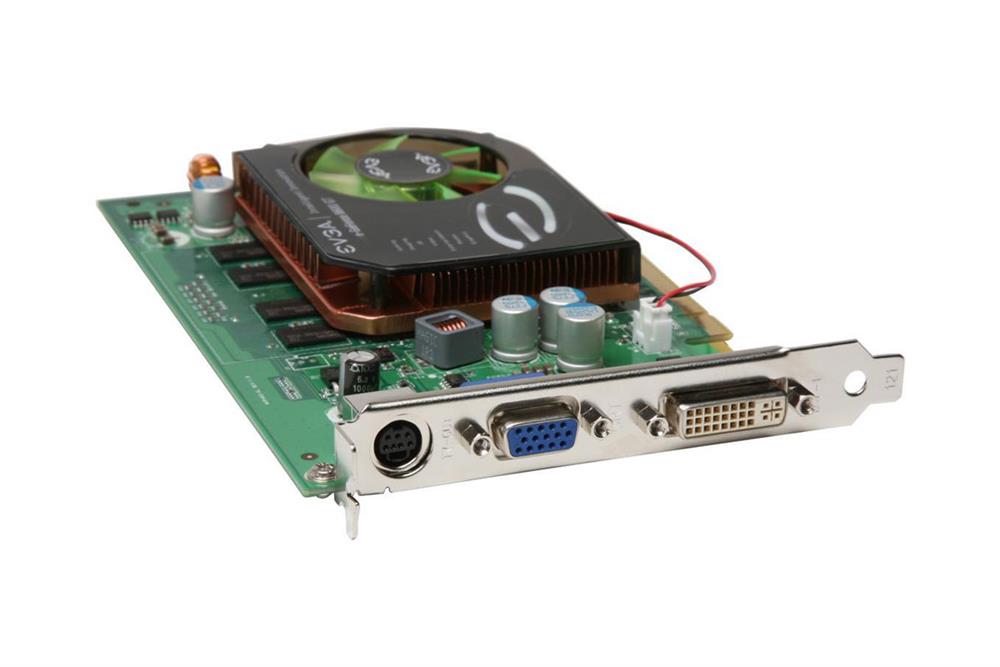 01G-P2-N795-K4 EVGA nVIDIA GeForce 8600GT 1GB 128-Bit GDDR2 PCI Express x16 DVI/ D-Sub/ HDTV/ S-Video Out/ HDCP Ready/ SLI Support Video Graphics Card