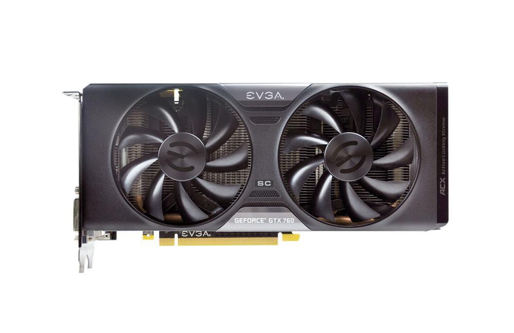 02G-P4-3765-AR EVGA GeForce GTX 760 Dual SuperClocked 2GB GDDR5 256-Bit HDMI / DVI-I / DVI-D / SLI Support PCI-Express 3.0 x16 Video Graphics Card with ACX Cooler