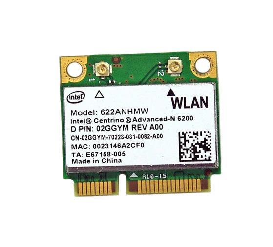 02GGYM Dell Intel Centrino Advanced-N 6200 300Mbps Mini PCI Wireless Network Card for Latitude E4310, E6410 and Studio 1458 Laptop Series