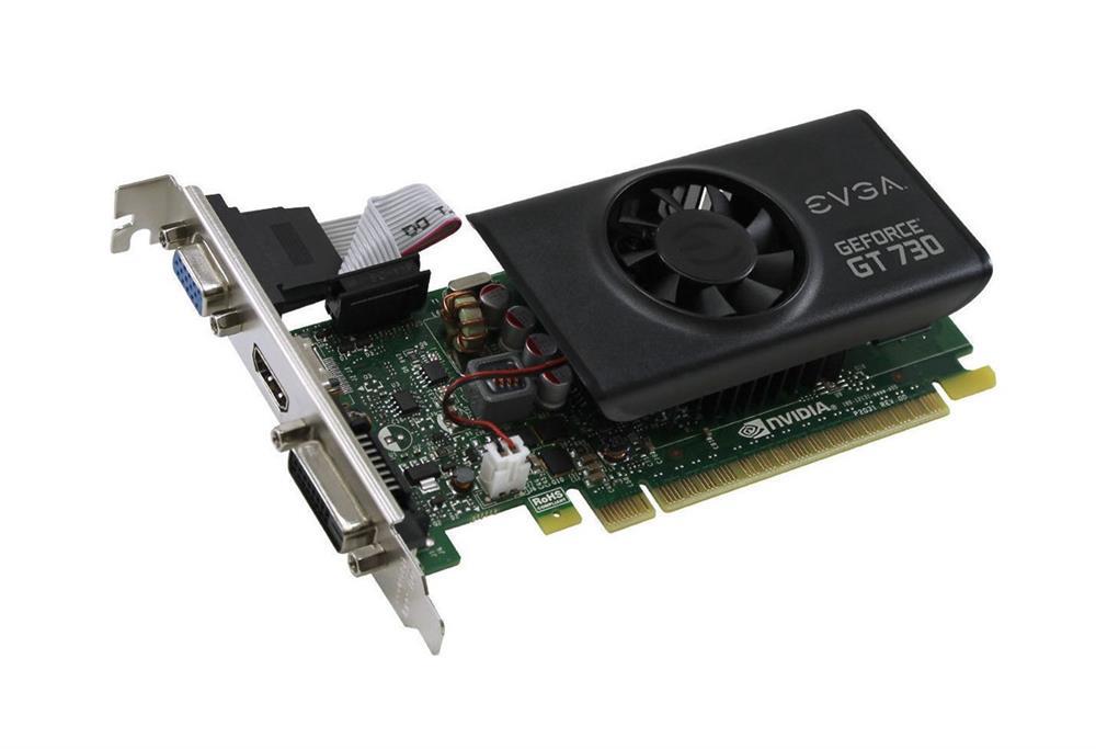 02GP33733AR EVGA Nvidia GeForce GT 730 2GB DDR5 64-Bit PCI-Express 2.0 HDMI / DVI-D Low Profile Video Graphics Card