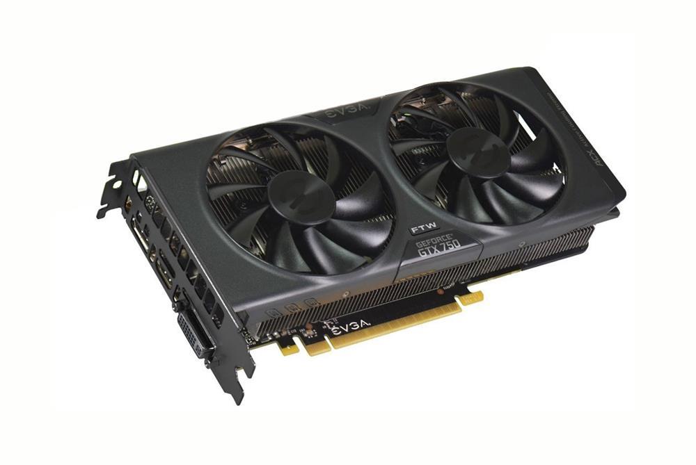 02GP42758B1 EVGA GeForce GTX 750 FTW 2GB GDDR5 PCI Express DVI/ HDMI/ DisplayPort Video Graphics Card with ACX Cooler
