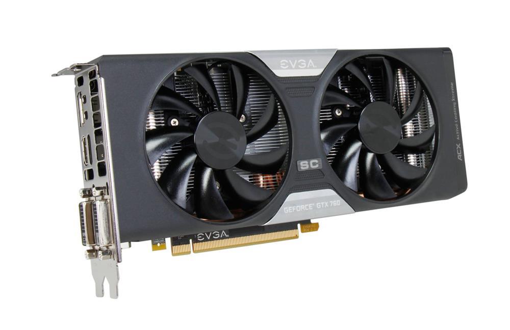 02GP42765 EVGA Nvidia GeForce GTX 760 Superclocked 2GB GDDR5 256-Bit HDMI / DisplayPort / Dual DVI / SLI Support PCI-Express 3.0 x16 Video Graphics Card with ACX Cooler